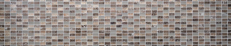 Plaquette Rectangle Carreaux Mosaïque de verre Pierre rétro brun bronze beige structure Revêtement mural Salle de bain WC - MOS83-CRS6