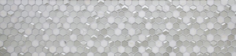 Pierre naturelle Mosaïque de verre Hexagonal blanc vieux blanc crème blanc nacré Carrelage salle de bain - MOS11D-HXN11