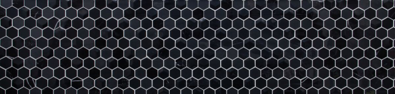 Motif manuel Carreau de mosaïque Translucide noir Hexagon Mosaïque de verre Crystal Pierre 3D noir MOS11D-33_m