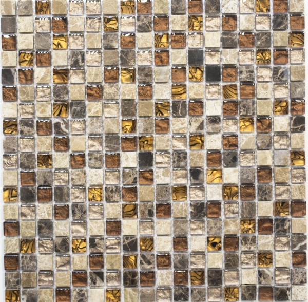Carreau de mosaïque Translucide beige marron Mosaïque de verre Crystal pierre beige marron MOS92-1303_f
