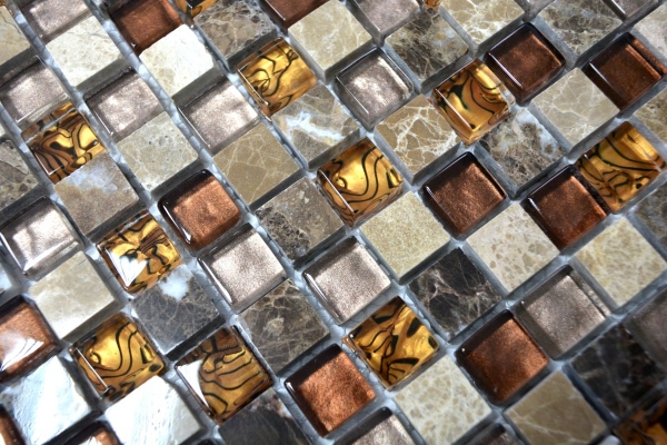 Carreau de mosaïque Translucide beige marron Mosaïque de verre Crystal pierre beige marron MOS92-1303_f