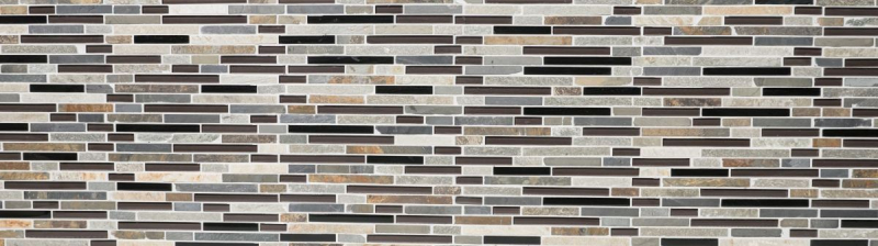 Échantillon manuel Carreau de mosaïque Translucide beige marron gris noir composite Mosaïque de verre Crystal pierre MOS86-0206_m
