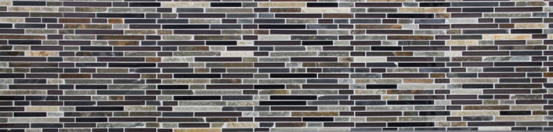 Échantillon manuel Carreau de mosaïque Translucide beige marron gris noir composite Mosaïque de verre Crystal pierre MOS86-0206_m