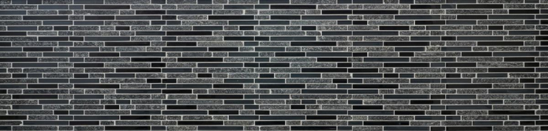 Échantillon manuel Carreau de mosaïque Translucide gris noir composite Mosaïque de verre Crystal pierre grise noire MOS86-0208_m