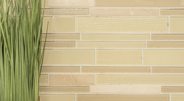 Échantillon manuel Carreau de mosaïque Translucide beige Composite Mosaïque de verre Crystal Pierre beige MOS67-GV14_m