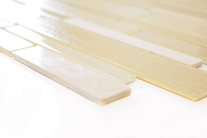 Échantillon manuel Carreau de mosaïque Translucide beige Composite Mosaïque de verre Crystal Pierre beige MOS67-GV14_m