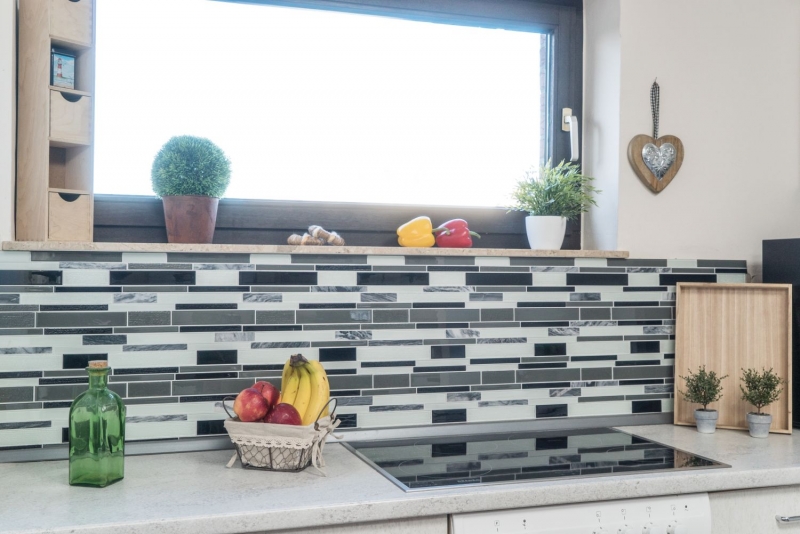 Mosaïque de verre Pierre naturelle Carreaux de mosaïque composite Bâtons de marbre blanc gris anthracite noir mur cuisine salle de bain WC - MOS67-GV34