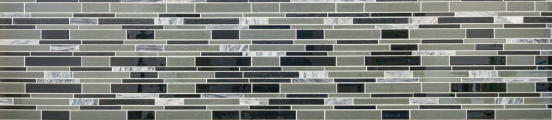 Échantillon manuel Carreau de mosaïque Translucide gris noir composite Mosaïque de verre Crystal pierre grise noire MOS67-GV44_m