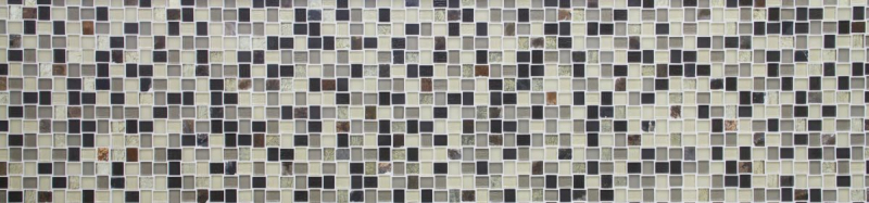 Motif manuel Carreau de mosaïque Translucide blanc gris rouille Rectangle Mosaïque de verre Crystal pierre rustique MOS82-0102_m