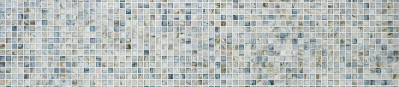 Pierre naturelle Mosaïque de verre Carreaux de mosaïque cream gris clair anthracite bleu-gris point vert Carrelage mural - MOS94-2505