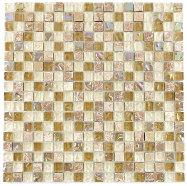 Carreau de mosaïque translucide brun clair beige Mosaïque de verre Crystal pierre brun clair beige MOS92-1213_f