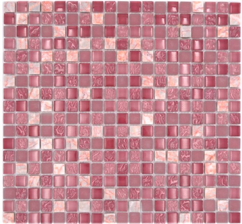 Mosaïque de verre Pierre naturelle Carreau de mosaïque Marbre rose rose Bain WC Cuisine MUR Carrelage - MOS92-1002