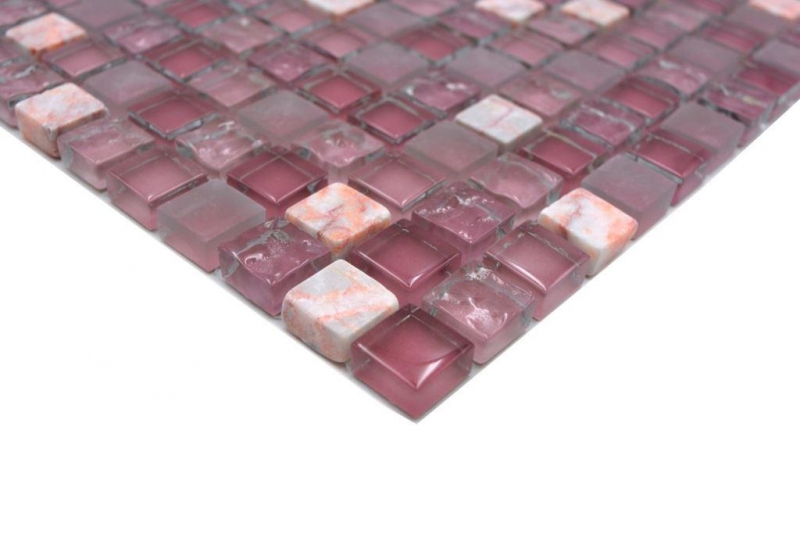 Mosaïque de verre Pierre naturelle Carreau de mosaïque Marbre rose rose Bain WC Cuisine MUR Carrelage - MOS92-1002