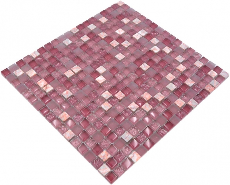 Mosaïque de verre Pierre naturelle Carreau de mosaïque Marbre rose rose Bain WC Cuisine MUR Carrelage - MOS92-1002