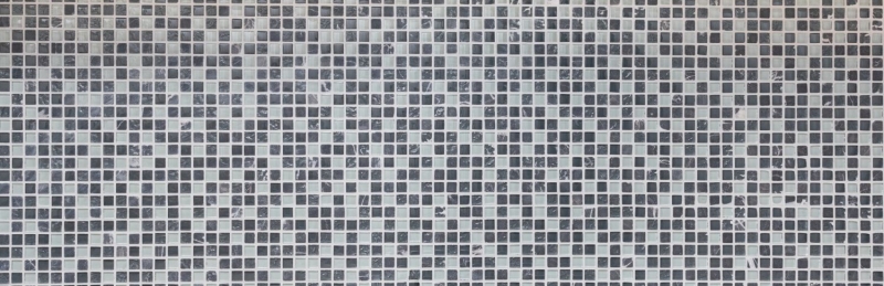 Mosaïque de verre Pierre naturelle Carreau de mosaïque gris anthracite gris foncé blanc Carrelage mur cuisine salle de bain WC - MOS92-0204