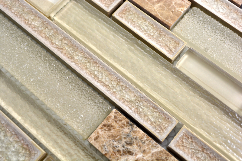 Carreau de mosaïque Céramique translucide beige composite Mosaïque de verre Crystal pierre céramique beige MOS87SO-1251_f
