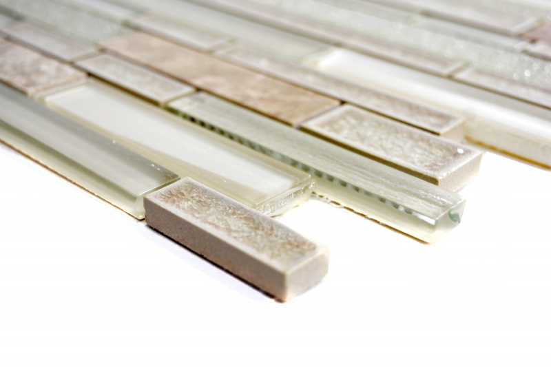 Carreau de mosaïque Céramique translucide beige composite Mosaïque de verre Crystal pierre céramique beige MOS87SO-1251_f