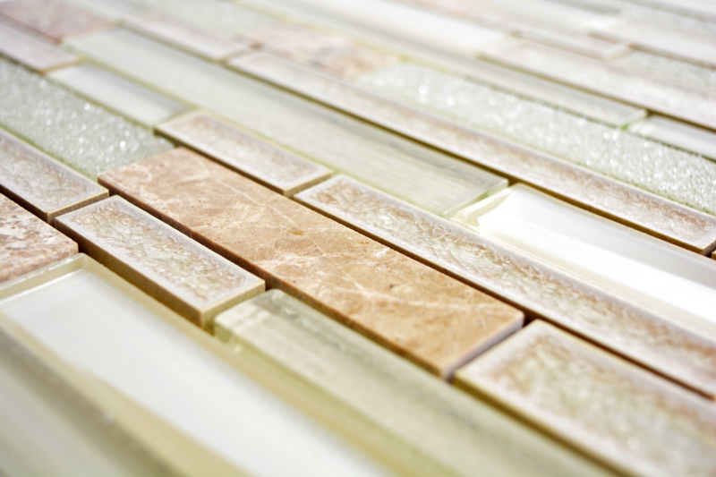 Carreau de mosaïque Céramique translucide beige composite Mosaïque de verre Crystal pierre céramique beige MOS87SO-1251_f