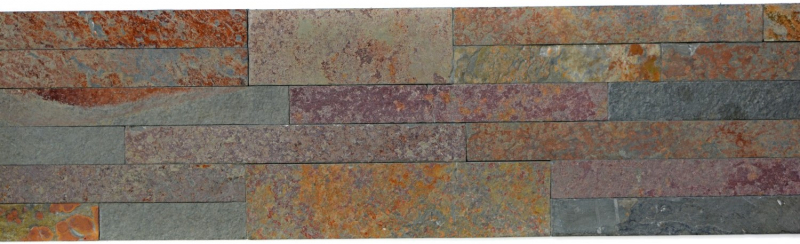 Panneaux muraux autocollants en pierre naturelle Ardoise Parement mural Grille Cuivre
