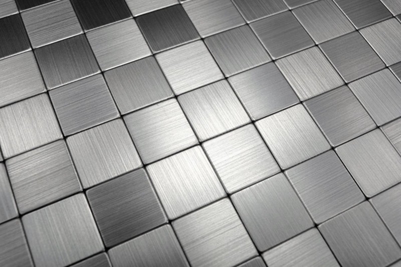 carreau mosaïque autocollant ALU argent métal miroir carrelage fond cuisine MOS200-22M25