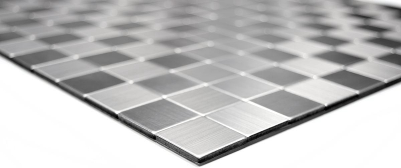 Carreaux de mosaïque fond de cuisine autocollant aluminium argent métal MOS200-22M25_f