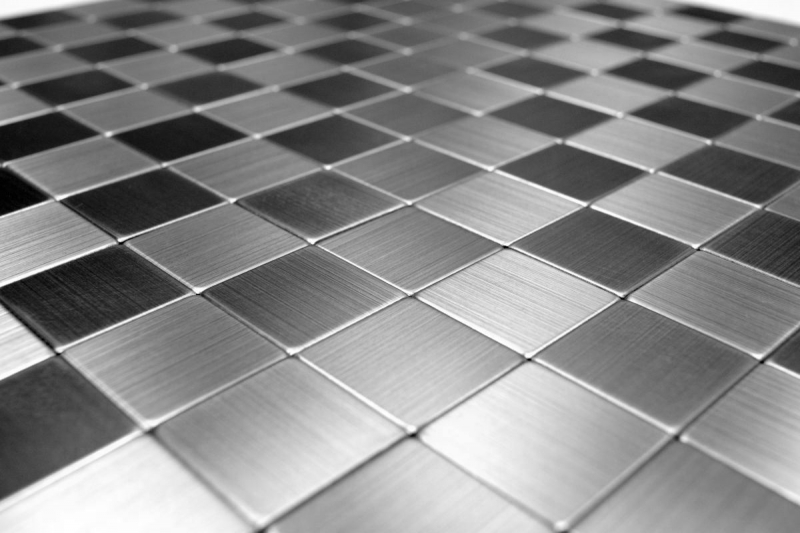 Carreaux de mosaïque fond de cuisine autocollant aluminium argent métal MOS200-22M25_f