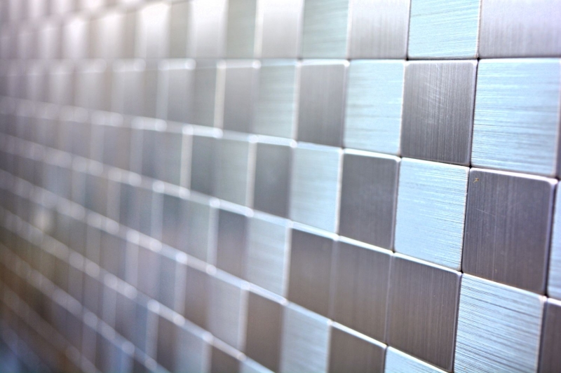 carreau mosaïque autocollant ALU argent métal miroir carrelage fond cuisine MOS200-22M25