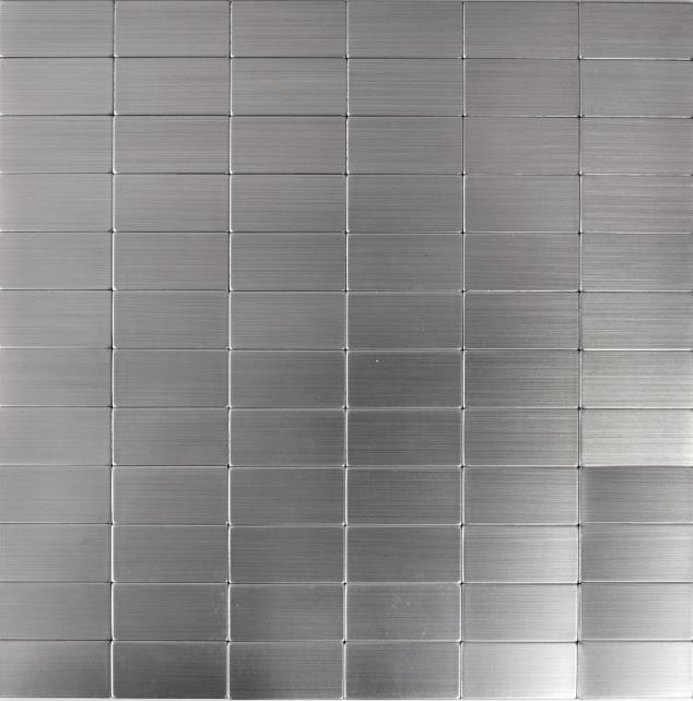 Motif manuel carreau de mosaïque autocollant aluminium argent métal rectangle métal MOS200-22M50_m
