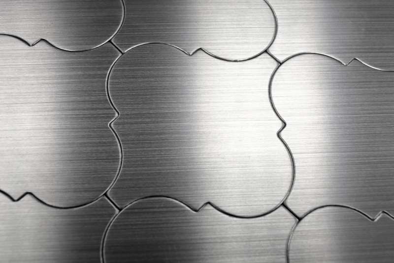Motif manuel Carreau de mosaïque autocollant Aluminium argenté métal Florentine métal MOS200-22LAT_m