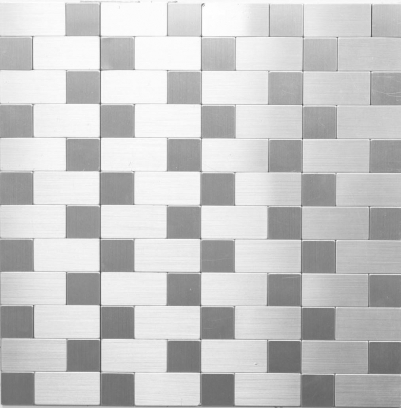 Motif manuel carreau de mosaïque autocollant aluminium argent métal combinaison métal MOS200-4MM87_m