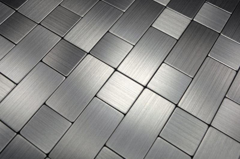 Motif manuel carreau de mosaïque autocollant aluminium argent métal combinaison métal MOS200-4MM87_m