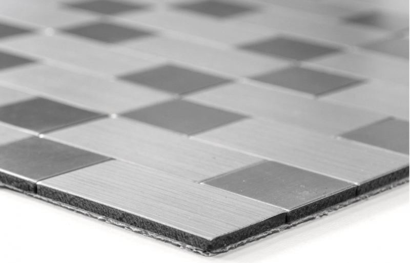 Motif manuel carreau de mosaïque autocollant aluminium argent métal combinaison métal MOS200-4MM87_m