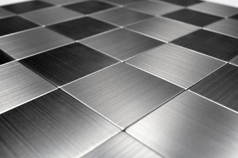 Motif manuel carreau de mosaïque autocollant aluminium argent métal MOS200-4MM99_m
