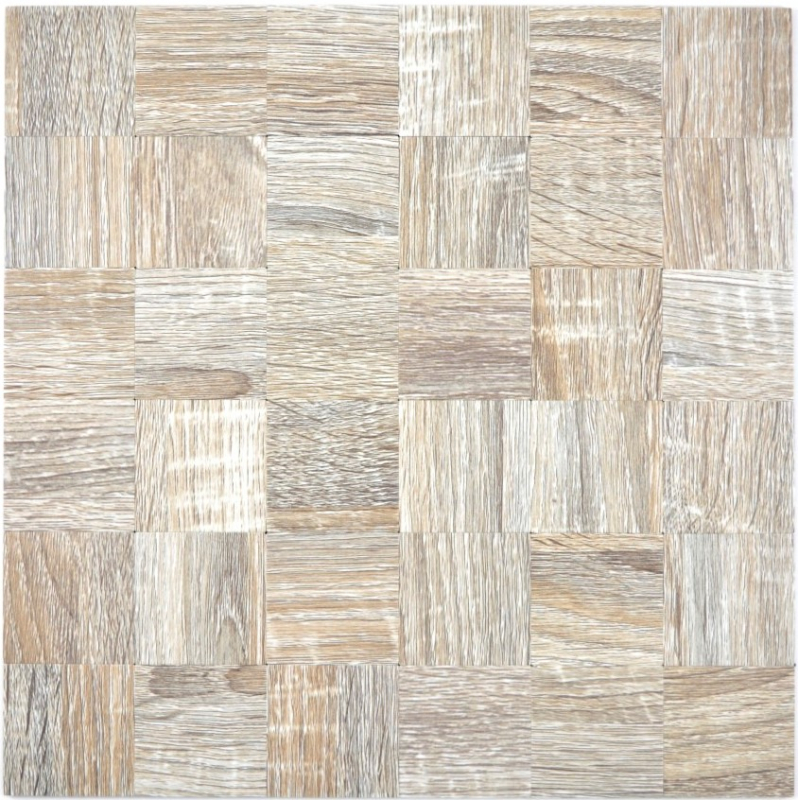 carreau mosaïque autocollant ALU gris clair métal aspect bois MOS200-2222