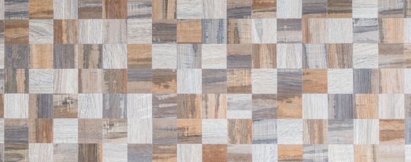 carreau mosaïque autocollant ALU gris beige métal aspect bois MOS200-2422