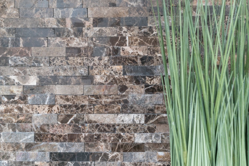 Panneau de parement Effet 3D Marbre Panneaux pierre naturelle Revêtement mural autocollant DIY MOS200-0113