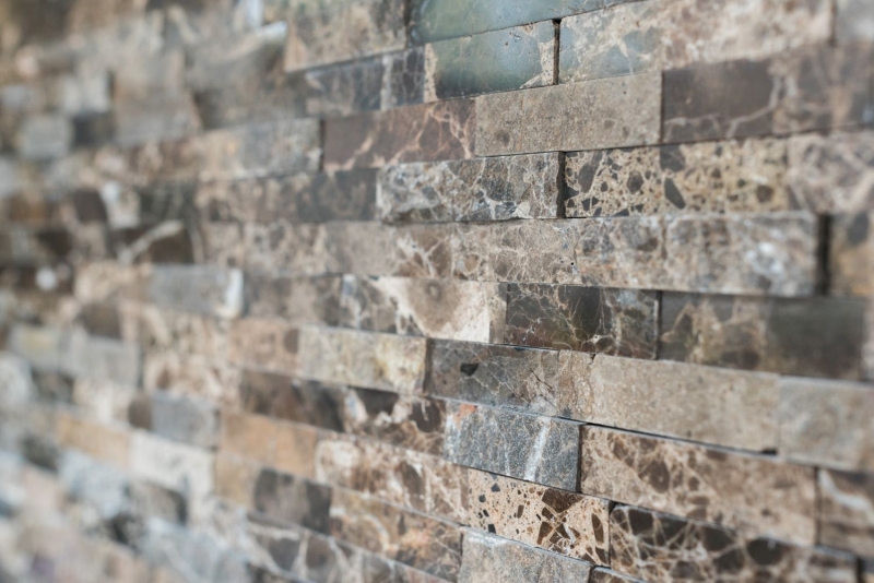 Panneau de parement Effet 3D Marbre Panneaux pierre naturelle Revêtement mural autocollant DIY MOS200-0113