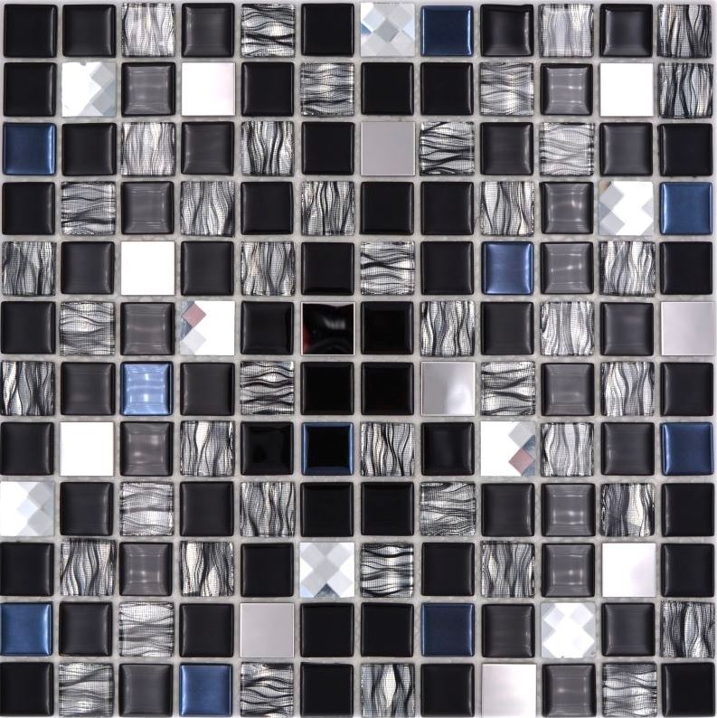 Acier inoxydable Carreau en mosaïque de verre Auto-collant Dos de cuisine Revêtement mural MOS200-4CM26