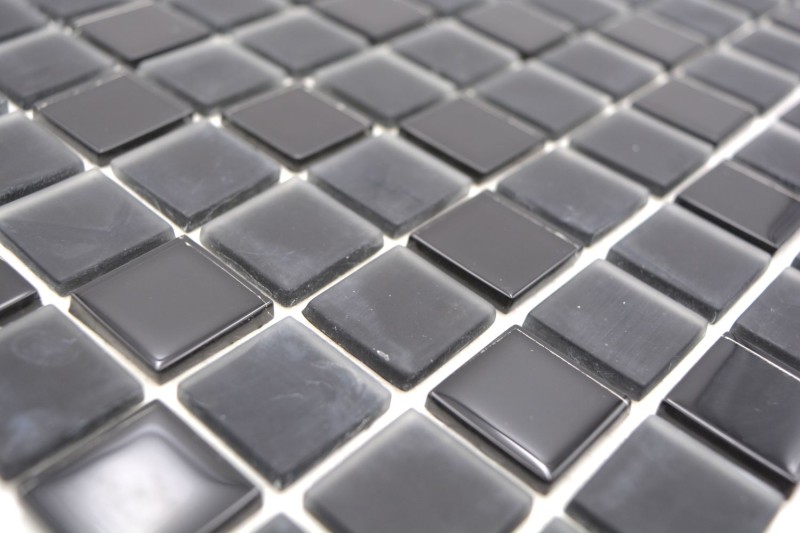 mosaïque de verre autocollante carreau de mosaïque noir mat carreau de fond de cuisine MOS200-4CM22