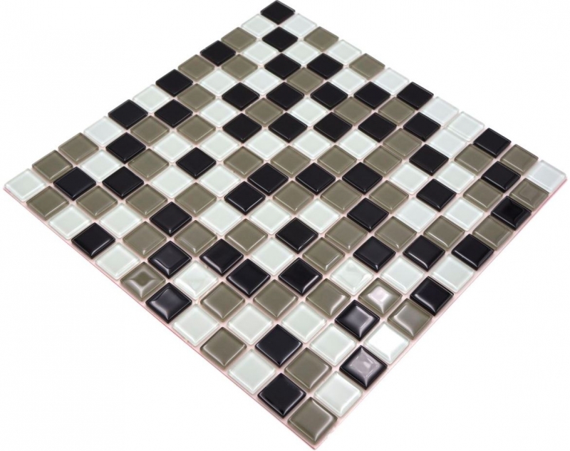 mosaïque de verre autocollant noir boue blanc MOS200-4CM30