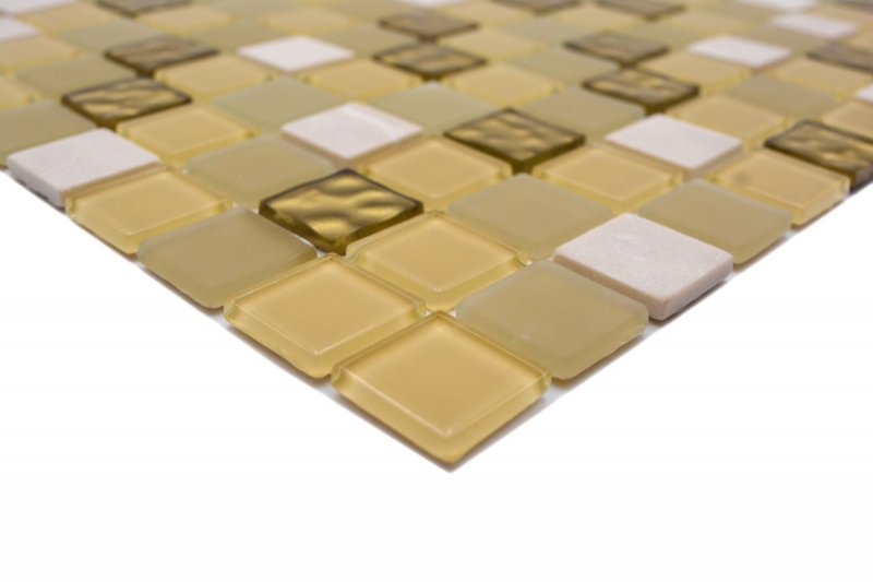 mosaïque de verre autocollante mosaïque de pierre naturelle cream gold matt carrelage MOS200-4M362