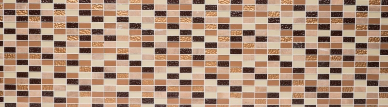 carreau mosaïque autocollant pierre naturelle beige marron carrelage MOS200-4MS75