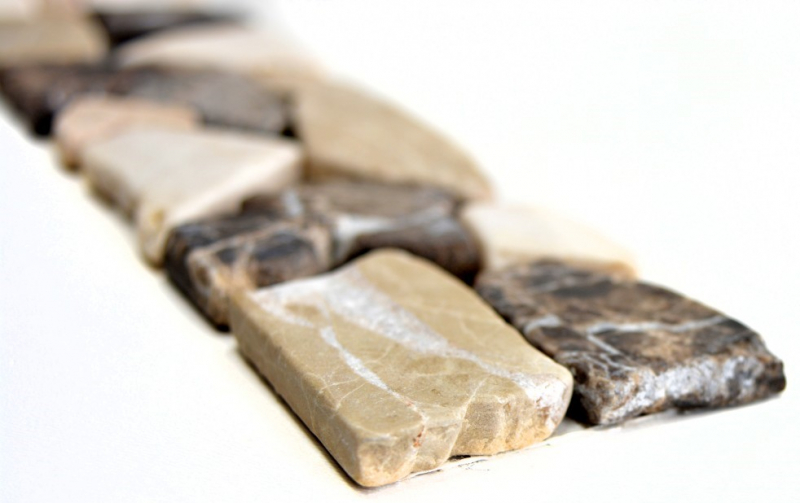 Marbre pierre naturelle beige crème marron bordure Castanao Biancone mur salle de bain cuisine sol WC sauna - MOSBor-BC1213