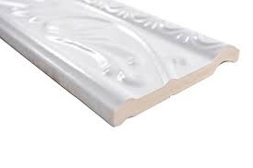 Céramique blanche Bordures SERAP Structure brillante Aspect romain Mur Sol Salle de bains Cuisine Sauna WC - MOSBor-Nizza-0102