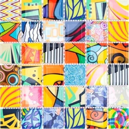 Céramique Carreau Mosaïque Coloré Retro Style Carreaux Mosaïque POP UP ART Design Revêtement mural Carrelage