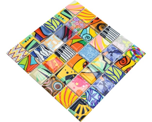 Céramique Carreau Mosaïque Coloré Retro Style Carreaux Mosaïque POP UP ART Design Revêtement mural Carrelage