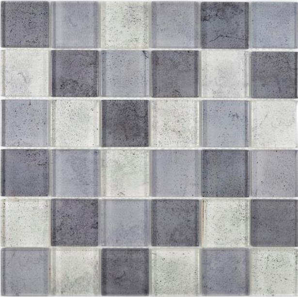 Motif main Mosaïque de verre transparent Crystal gris mur carrelage cuisine douche salle de bain MOS88-0022_m
