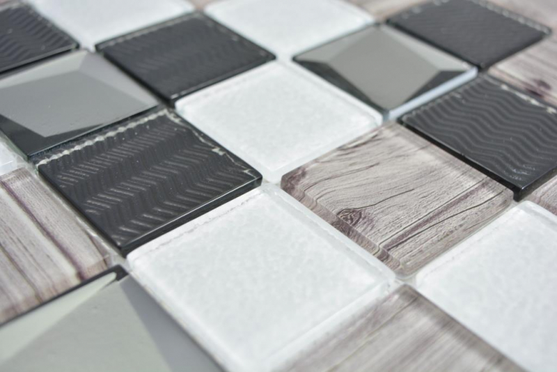 Mosaïque de verre transparente Crystal argentée mur carrelage cuisine douche salle de bain_f | 10 tapis de mosaïque