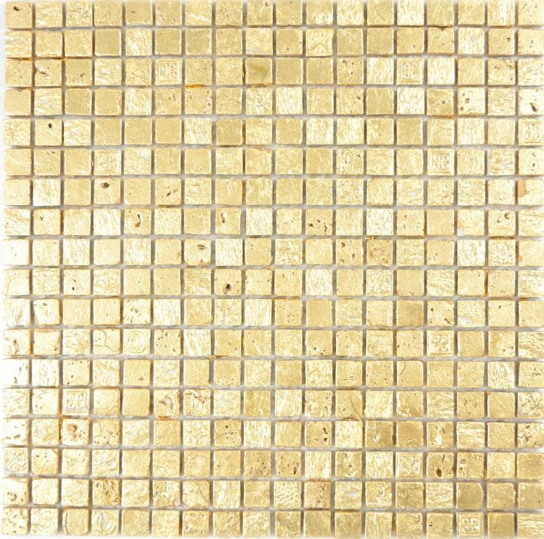 Mosaïque pierre Résine or mur carrelage cuisine salle de bain MOS88-0707_f