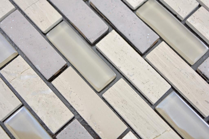 mosaïque de verre autocollante mosaïque composite pierre naturelle grise miroir de carrelage MOS200-002